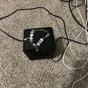 Elegant Silver and White Beaded Bracelet